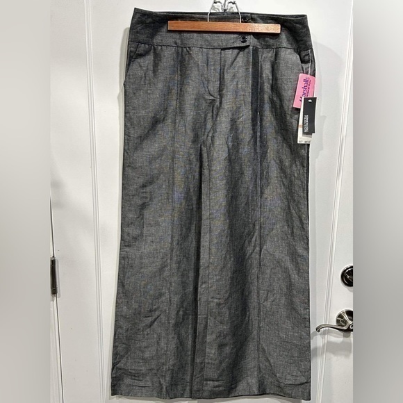Kenneth Cole Linen Blend Wide Leg Pants - Picture 1 of 6